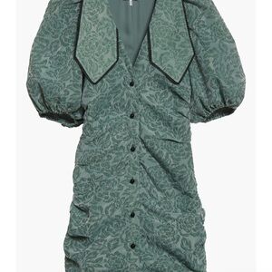 Ganni Green Patterned Midi Dress